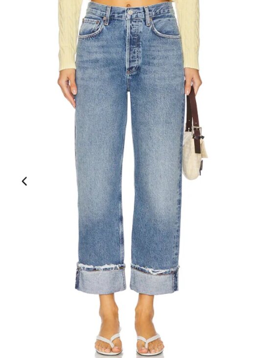 Agolde Denim - AGOLDE Fran Low Slung Straight Jeans in Reign Size 24